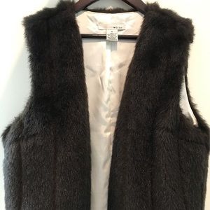 Fall Fashion Paneled Faux Fur Brown Vest